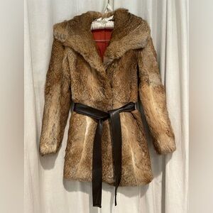 Vintage 1970’s 100% Pure French Light Brown Rabbit Fur Coat